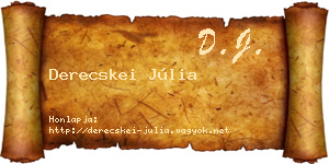 Derecskei Júlia névjegykártya