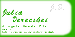 julia derecskei business card